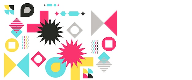 Plantilla de fondo de estilo geométrico de vector de banner de colores para diseño web, presentación de negocios, encabezado de sitio web, invitación de fondo