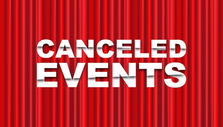 Vector plantilla de fondo de evento cancelado.