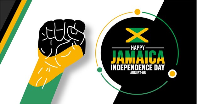 Plantilla de fondo de feliz día de la independencia de Jamaica Cartel de banner de fondo de concepto de vacaciones