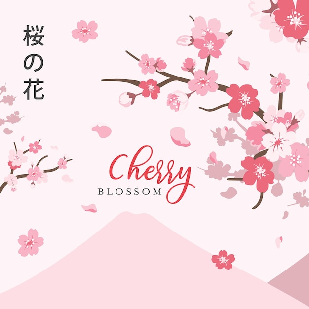 Plantilla de fondo de flor de flor de cerezo de vector libre