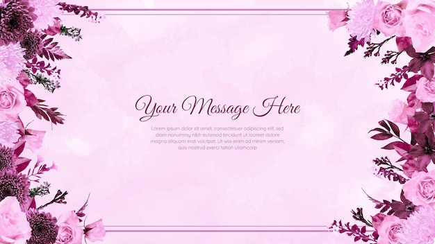 Plantilla de fondo floral elegante con flores suaves deja enredaderas adecuado para banners web poste