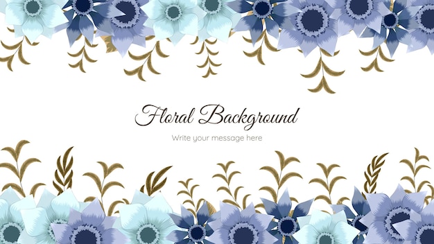 Plantilla de fondo floral elegante con flores, web, redes sociales