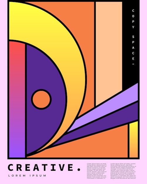 plantilla de fondo geométrico abstracto copia espacio cuadrado triángulo y formas circulares