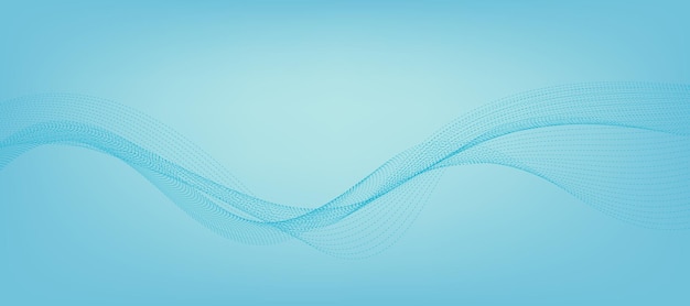plantilla de fondo de gradiente azul abstracto con líneas onduladas punteadas azules fondo de invierno