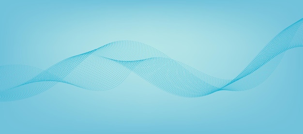 plantilla de fondo de gradiente azul abstracto con líneas onduladas punteadas azules fondo de invierno