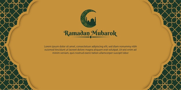 Plantilla de fondo horizontal de marco o banner de Ramadán Mubarak