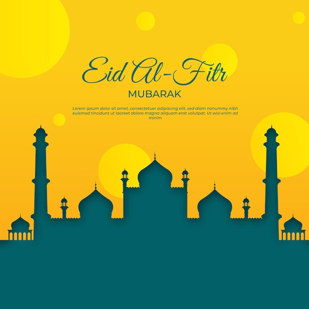 plantilla de fondo islámico de Eid mubarok