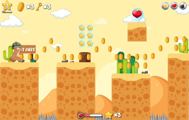 Plantilla de fondo de juego de plataforma