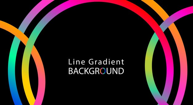 Plantilla de fondo de línea de gradiente Diseño de estilo moderno colorido en el círculo