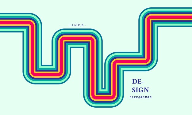 Plantilla de fondo de líneas retro coloridas espacio de copia diseño de fondo de rayas dinámicas vintage