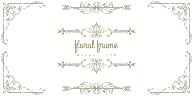 Plantilla de fondo de marco floral premium