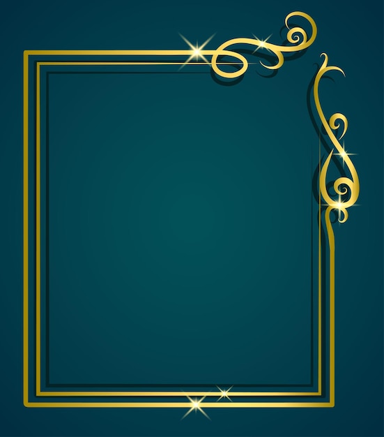 plantilla de fondo de marco de lujo dorado