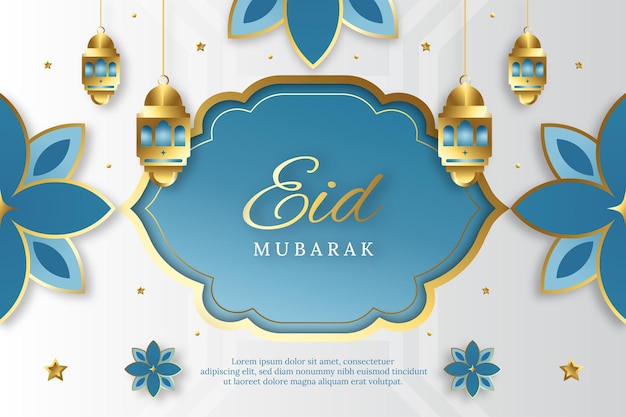 Plantilla de fondo minimalista realista de eid mubarak