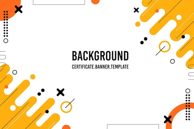Plantilla de fondo naranja amarillo para fondo de pantalla de Banner de certificado