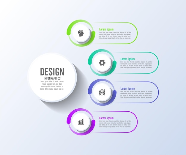 Plantilla de fondo de negocio de infografía de diagrama de proceso colorido