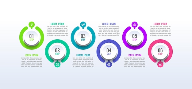 Plantilla de fondo de negocio infográfico de diagrama circular plano colorido