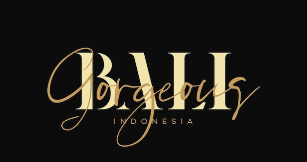 Plantilla de fondo oscuro de tipografía de bali indonesia para tarjeta de felicitación y banner