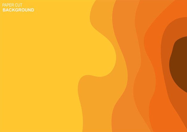 plantilla de fondo de papercut naranja abstracto