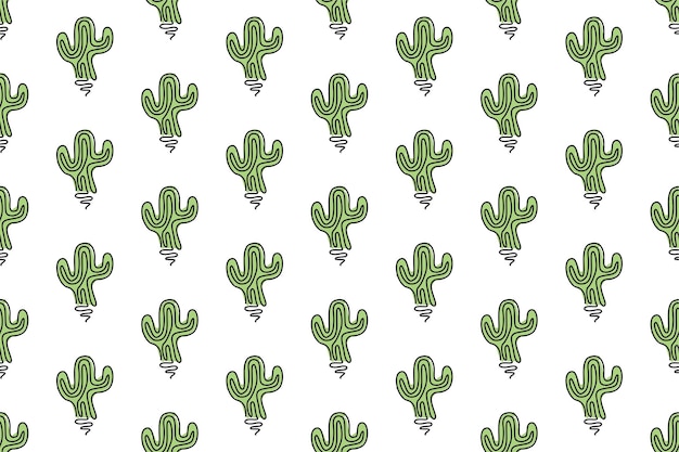 plantilla de fondo de patrón sin costuras de cactus