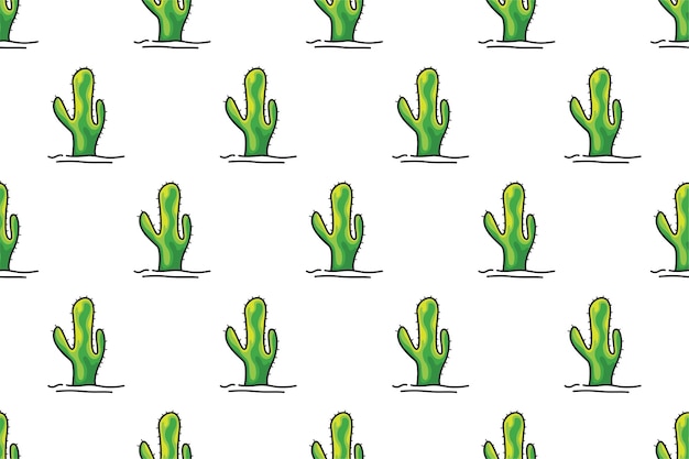 plantilla de fondo de patrón sin costuras de cactus
