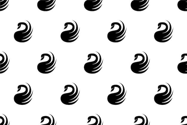 plantilla de fondo de patrón sin costuras de cisne