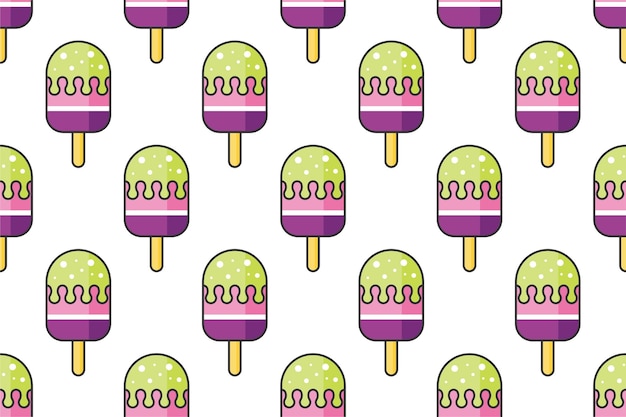 plantilla de fondo de patrón sin costuras de helado