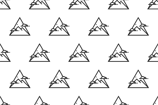plantilla de fondo de patrón sin costuras del icono de paisaje