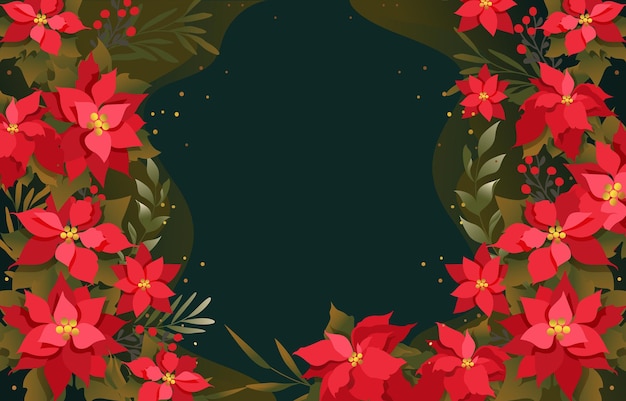 plantilla de fondo de las poinsettias