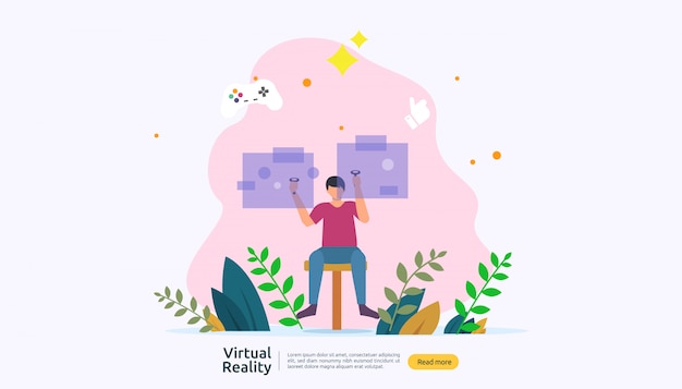 Plantilla de fondo de realidad virtual aumentada