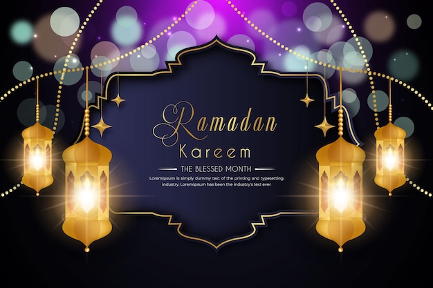 Plantilla de fondo realista de ramadan kareem