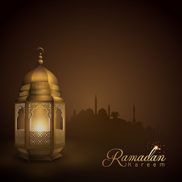 Plantilla de fondo de saludo de Ramadan Kareem