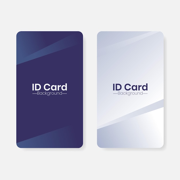 Vector plantilla de fondo de la tarjeta de identificación de gradiente azul y blanco