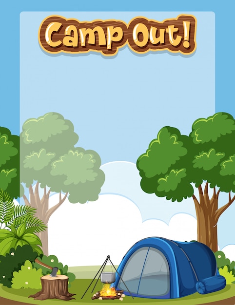 Plantilla de fondo con tema de camping