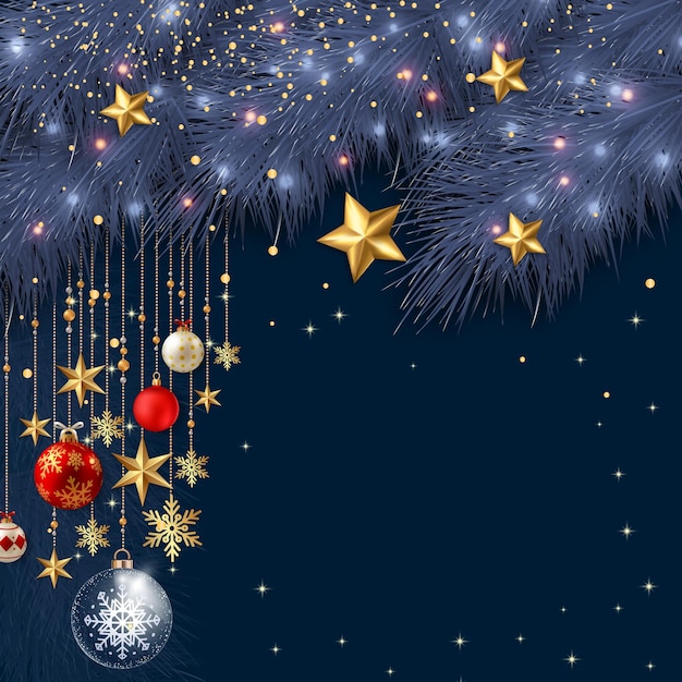 Plantilla de fondo de vector colgante de Navidad Texto de tipografía de saludo de Navidad feliz