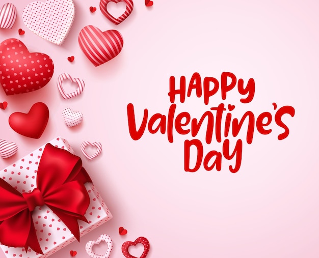 Plantilla de fondo de vector de día de San Valentín Texto de saludo de feliz día de San Valentín