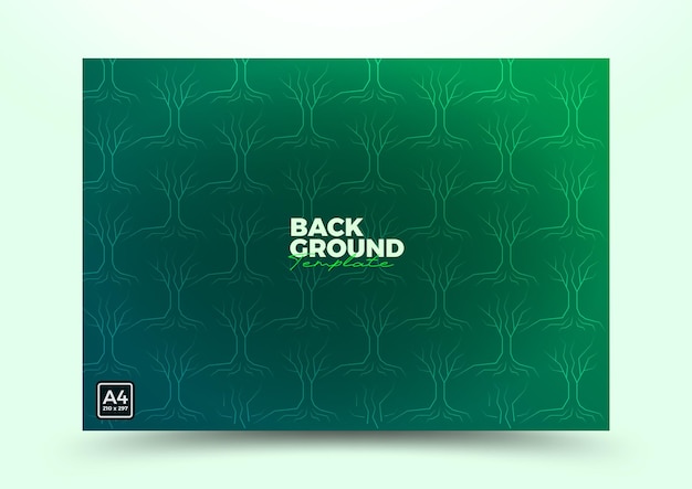 plantilla de fondo verde abstracto con composición geométrica de elementos naturales