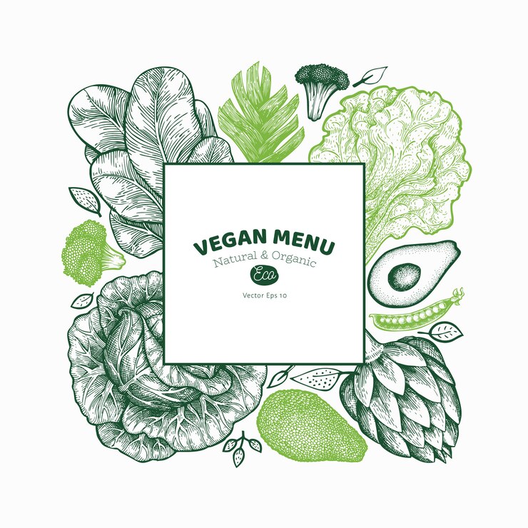 Vector plantilla de fondo de verduras verdes