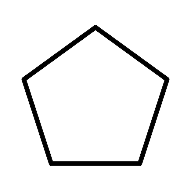 plantilla de forma de contorno del pentágono aislada en fondo blanco Ilustración vectorial