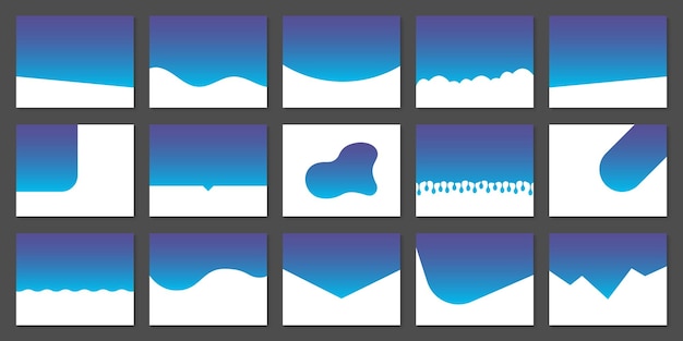 Plantilla de formas modernas de divisores para el conjunto de pictogramas del sitio web Líneas curvas Gotas Colección Wave