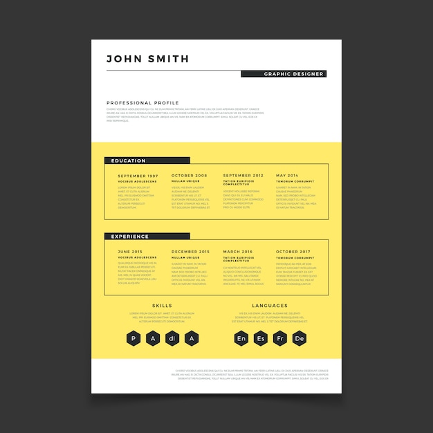 Plantilla de formulario de cv. currículum profesional plantilla elegante elegancia.