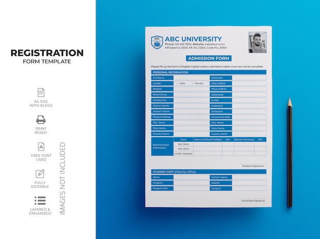 Vector plantilla de formulario de registro