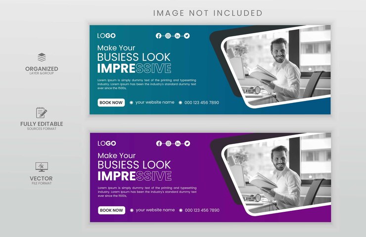 Plantilla para una foto de portada de Facebook e Instagram relacionada con la empresa