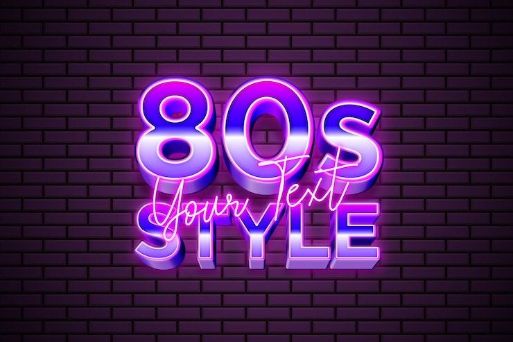 Vector plantilla de fuente de estilo retro de los 80