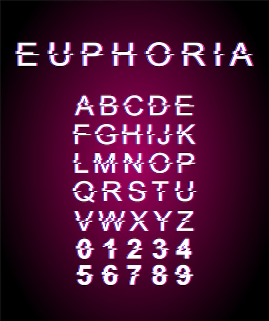 Plantilla de fuente Euphoria glitch