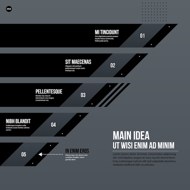 Plantilla futurista de la carta corporativa en fondo gris. Útil para presentaciones y medios de marketing.