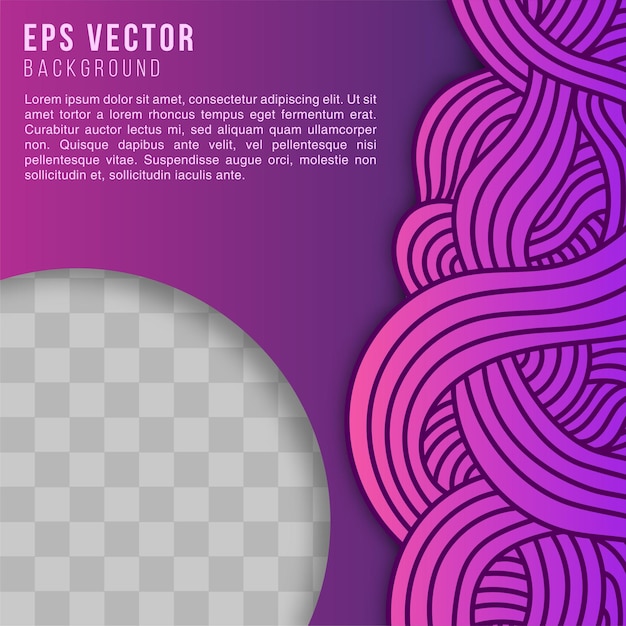 plantilla de garabato abstracto de banner de redes sociales. diseño para marketing digital. color púrpura abstracto gr