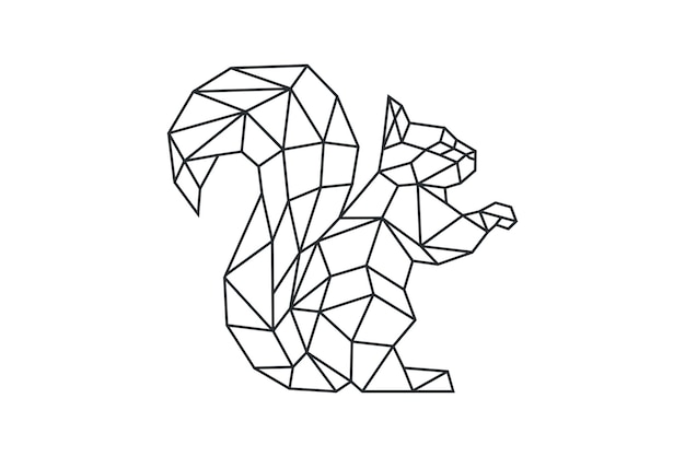 Plantilla geométrica de diseño de logotipo de ardilla