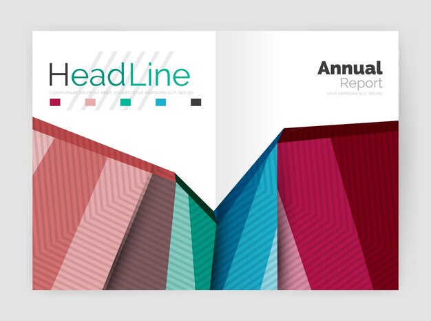 Plantilla geométrica de informe anual de vector