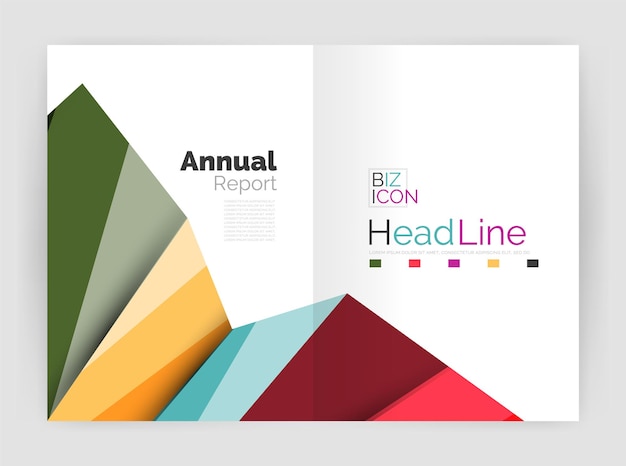 Plantilla geométrica de informe anual de vector