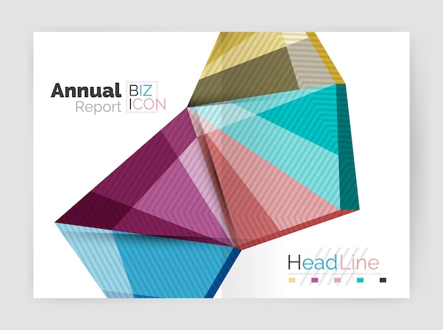 Vector plantilla geométrica de informe anual de vector